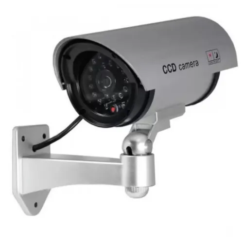 Вуличний муляж камери DUMMY IR CAMERA RR201 з миготливим світлодіодом, зовнішня камера обманка на батарейках, відеокамера-обманка з ІЧ-підсвічуванням