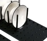 Раздвижной кухонный держатель сушилка Drawer Organizer LY-308 для сушки посуды и крышек на мойку, Телескопическая подставка для тарелок MAG-743