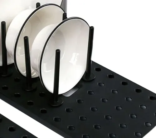 Раздвижной кухонный держатель сушилка Drawer Organizer LY-308 для сушки посуды и крышек на мойку, Телескопическая подставка для тарелок MAG-743
