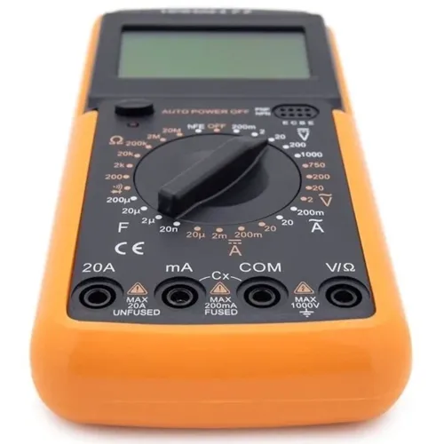Цифровий професійний мультиметр Digital DT9205A універсальний ручний тестер сили струму, напруги і опору з дисплеєм DT-9205a Жовтий