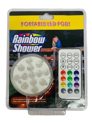 Універсальна Підводна лампа LED підсвічування з пультом Rainbow Light Show RGB, 13 LED для басейну 12 кольорів, водонепроникний світильник для фонтану