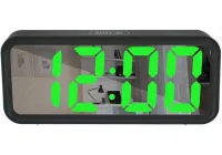 Електронні настільні годинники Clock DT - 6508 із зеленою LED підсвічуванням з будильником, датою і термометром, Світлодіодні зелені з USB від мережі