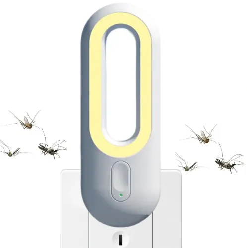 Ультразвукова пастка світильник нічник від комарів і мух MigMax Ultrasonic mosquito repellent light 2в1 в розетку, Лампа відлякувач комах від мережі