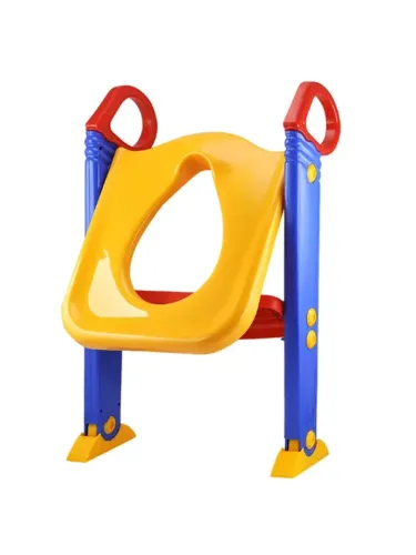 Дитяче складне сидіння на унітаз зі сходинкою і ручками Children Toilet Trainer, Дитячий туалет-горщик з поручнями на стільчак унітазу для дітей