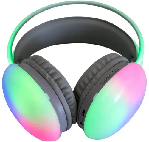 Накладні бездротові навушники Bluetooth Welike WK-30 з RGB підсвічуванням Повнорозмірні блютуз стереонавушники з портом AUX для комп'ютера і ноутбука