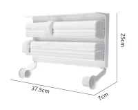 Кухонний потрійний тримач Triple Paper Dispenser 3 в 1 для паперових рушників харчової плівки та фольги Диспенсер органайзер Kitchen Roll (MA-53-20)