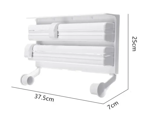 Кухонний потрійний тримач Triple Paper Dispenser 3 в 1 для паперових рушників харчової плівки та фольги Диспенсер органайзер Kitchen Roll (MA-53-20)