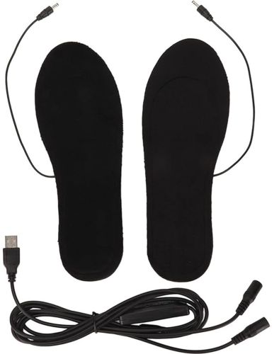 Універсальні електроустілки з підігрівом Comfort розмір 35-46 від Power Bank і USB, Підрізні термоустілки від юсб і повербанка для взуття Чорні