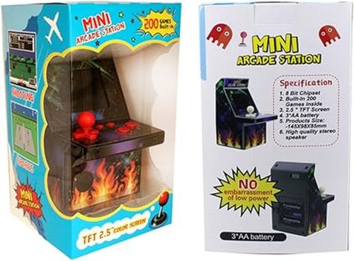 Дитяча ігрова Ретро приставка автомат Mini Arcade Station A2 На 200 вбудованих ігор на батарейках, консоль 8bit з екраном 2.5 дюймів від батарейок