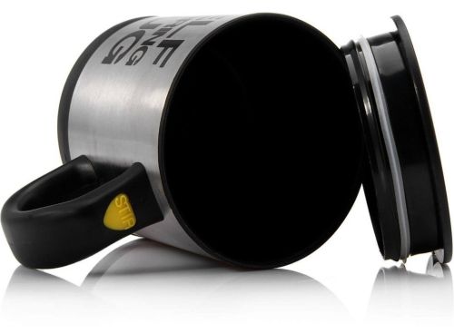 Автоматична кружка-мішалка Self Stirring Mug Black 350 мл термокружка з міксером для розмішування цукру кави, пластикова чашка мішалка з кришкою 