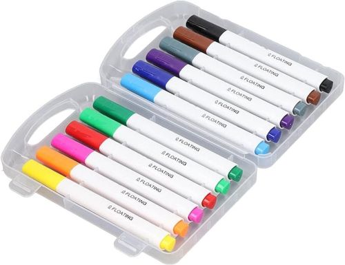 Волшебные маркеры для рисования на воде Floating Pen 12 шт, Детский развивающий набор маркеров для скетчинга фломастеры в кейсе Разноцветные