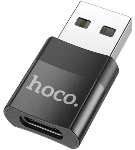 Універсальний перехідник Hoco UA17 USB to Type-C з функцією зарядки і передачі даних до 480 Мбіт/с, Адаптер Хоко юсб на USB-C 3A 60W Чорний, Адаптер Хоко юсб на USB-C 3A 60W