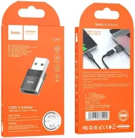Універсальний перехідник Hoco UA17 USB to Type-C з функцією зарядки і передачі даних до 480 Мбіт/с, Адаптер Хоко юсб на USB-C 3A 60W Чорний, Адаптер Хоко юсб на USB-C 3A 60W