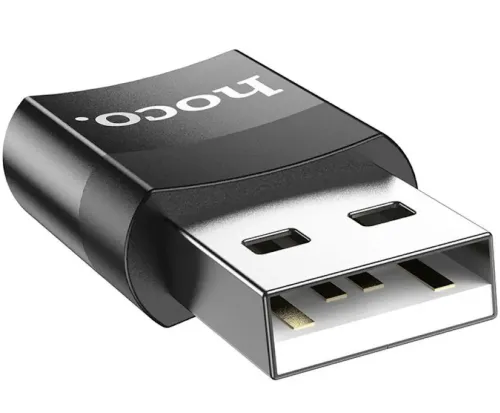Універсальний перехідник Hoco UA17 USB to Type-C з функцією зарядки і передачі даних до 480 Мбіт/с, Адаптер Хоко юсб на USB-C 3A 60W Чорний, Адаптер Хоко юсб на USB-C 3A 60W