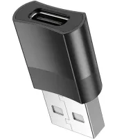 Універсальний перехідник Hoco UA17 USB to Type-C з функцією зарядки і передачі даних до 480 Мбіт/с, Адаптер Хоко юсб на USB-C 3A 60W Чорний, Адаптер Хоко юсб на USB-C 3A 60W