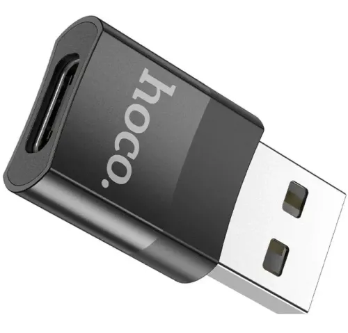 Універсальний перехідник Hoco UA17 USB to Type-C з функцією зарядки і передачі даних до 480 Мбіт/с, Адаптер Хоко юсб на USB-C 3A 60W Чорний, Адаптер Хоко юсб на USB-C 3A 60W