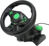 Універсальний ігровий кермо Vibration Steering Wheel 3 в 1 з педалями і коробкою передач для PC / PS2 / PS3, мультимедійний спортивний кермо для ПК