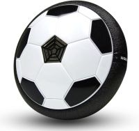 Електричний літаючий м'яч Hoverball, Дитячий аеромяч повітряний ховербол з LED підсвічуванням і музикою для гри в футбол на батарейках чорно білий