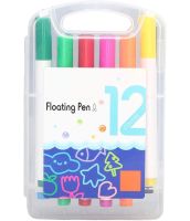 Волшебные маркеры для рисования на воде Floating Pen 12 шт, Детский развивающий набор маркеров для скетчинга фломастеры в кейсе Разноцветные