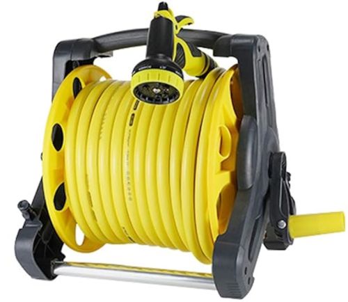 Садовий поливальний шланг з котушкою і розпилювачем ARK Water Hose Reel AND923 10 м для поливу, Котушка барабан для водяного шланга 3/8 " з ручкою