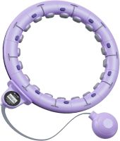 Масажний обруч хула хуп з обважнювачем Count hula hoops AND868 45см для схуднення живота боків, кільце з регульованою довжиною і підрахунком Фіолетовий