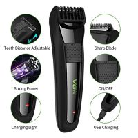 Беспроводная аккумуляторная окантовочная машинка USB VGR V-015 для стрижки усов и бороды, Аккумуляторный портативный триммер бритва для мужчин Черная
