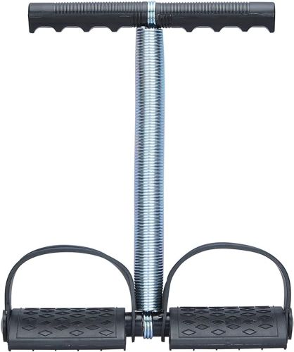 Пружинный эспандер Tummy Trimmer L1013 для мышц рук, живота и спины с креплением для ног, Спортивный тренажер Тами Тример для укрепления тела Черный