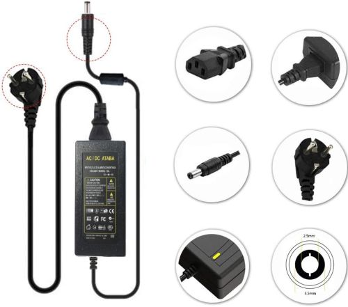 Адаптер живлення AC-DC Ataba 24V 3A 74W 5,5 мм / 2,5 мм універсальний мережевий блок живлення для електронної техніки штекер 5.5*2.5 мм 24 В 3 А