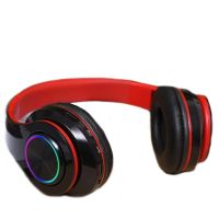 Бездротові накладні навушники Bluetooth B39 Black з мікрофоном підтримкою TF-карти і LED підсвічуванням SD AUX блютуз стерео навушники чорно-червоні