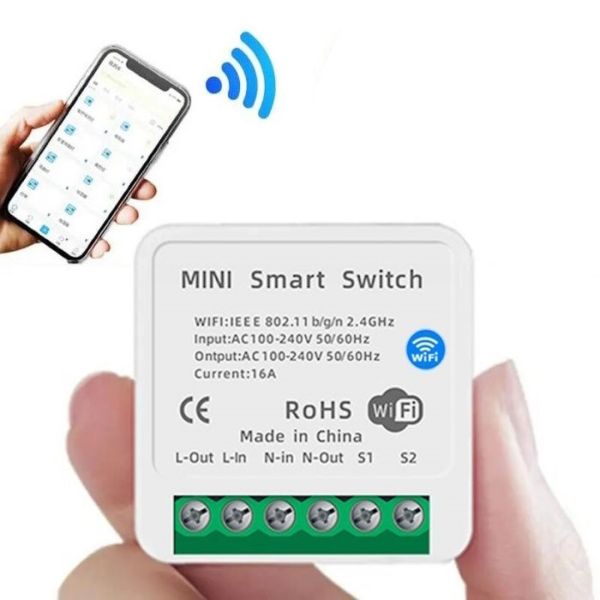 Розумне бездротове міні Wi-Fi релле Smart Home 16A для розумного будинку, бездротовий Автоматичний WiFi вимикач з таймером в систему Розумний будинок