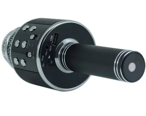 Бездротовий караоке мікрофон WSTER WS-858 Bluetooth USB AUX FM з вбудованим динаміком 5W, блютуз мікрофон з регулятором гучності Q858 для співу