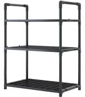 Кухонна Полиця органайзер Kitchen Storage Rack YX544-4 для зберігання кухонного приладдя 3 яруси рівня, стійка стелаж з гачками для кухні