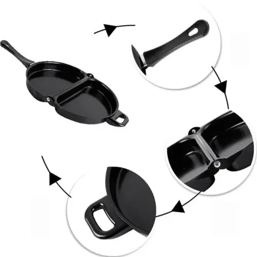 Подвійна сковорода для омлету Folding Omelette Pan 28 см складна антипригарна омлетница, двосторонній горизонтальний прилад для приготування яєць