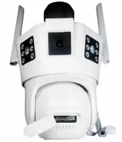 Вулична Wi-Fi камера відеоспостереження на 3 об'єктива Smart Camera SD-39 з датчиком руху, поворотна потрійна вай фай камера з нічною зйомкою