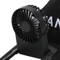 Бейсбольна кепка з вентилятором fan RS-75 Чорна, Сонцезахисна, охолоджуюча USB бейсболка з обдувом, акумулятором на сонячній батареї, літня