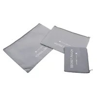 Набор дорожных сумок органайзеров Secret Pouch 6 штук Серые, чехлы мешки для хранения одежды в чемодане, водонепроницаемые для путешествий laundry
