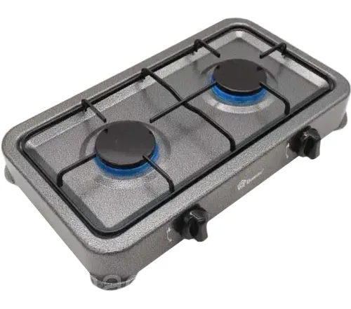 Настільний газовий таганок Domotec MS-6602 на 2 конфорки для їжі, двоконфорочна газова плита настільна варильна поверхня для балонного газу