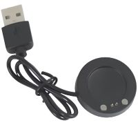 Магнитное зарядное устройство IS7 Charging Line для Smart Watch T500, Магнитная USB зарядка 37мм 2-коннектора для зарядки смарт часов Черная