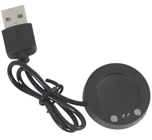 Магнитное зарядное устройство IS7 Charging Line для Smart Watch T500, Магнитная USB зарядка 37мм 2-коннектора для зарядки смарт часов Черная