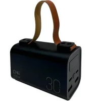 Портативний зарядний пристрій Power Bank KP KG-300 30000 mAh 100w з ліхтариком, зовнішній акумулятор повербанк 30000МАЧ USB Type-C з ручкою Чорний