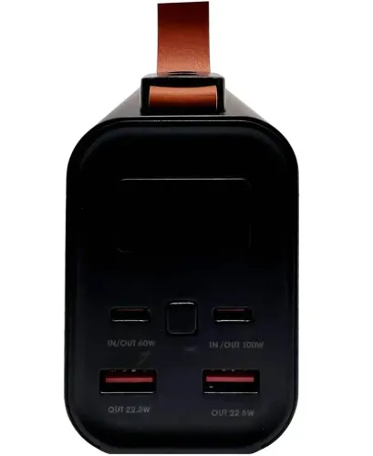 Портативний зарядний пристрій Power Bank KP KG-300 30000 mAh 100w з ліхтариком, зовнішній акумулятор повербанк 30000МАЧ USB Type-C з ручкою Чорний