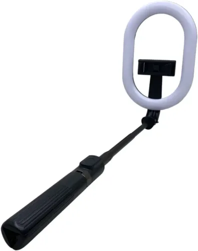 Телескопічна селфи палиця тринога Selfie Stick A8 з кільцевої LED лампою для селфи, Монопод 100 см з підсвічуванням з тримачем для телефону і пультом