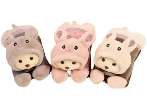 М'яка іграшка Зайчик TaoBao подвійна водяна муфта з підігрівом для рук 500W, електрична грілка у формі зайчика для зігрівання рук від мережі 220V