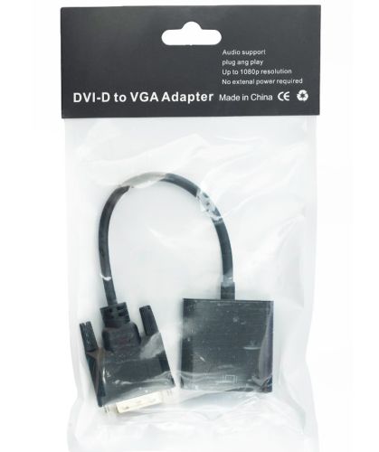 Мониторный адаптер, переходник U-993 DVI-D на VGA, Мультимедийный Конвертер для видеокарты DVI2VGA-01 на кабеле 1080P 0.13m Черный