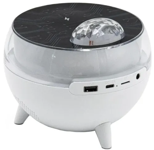 Настільна смарт колонка проектор RGB Starry Sky BT-2203 з диско кулею і бездротовою зарядкою акумуляторний Bluetooth нічник з підсвічуванням ZQS2226