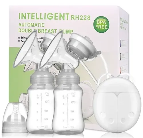 Електричний подвійний молоковідсмоктувач Breast Pump RH - 228 300 мл для годування і зберігання грудного молока з масажною насадкою пляшечками і соскою RH228