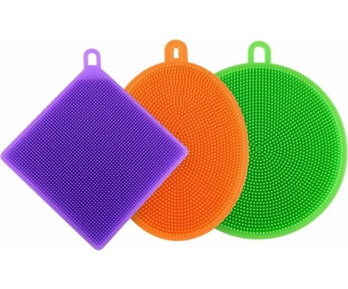 Універсальний кухонний набір силіконових губок щіток Better Sponge з 3 штук для миття посуду, Універсальні щітки губки 3в1 для прибирання будинку