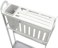 Кухонний органайзер сушарка Kitchen Rack CW-2001H для зберігання і сушіння столових приладів, Підставка стелаж для посуду дощечки і ножів Сріблястий