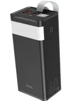 Зовнішній акумулятор з швидкою зарядкою Power Bank Hoco J86 40000mah 22.5 W, Портативна батарея повербанк Хоко 18w з ліхтариком і ремінцем Чорний