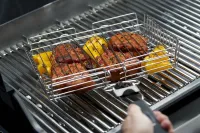 Універсальна Решітка гриль для мангала Broil King MAG-770 32x22 см зі знімною ручкою, кошик сітка для барбекю з нержавіючої сталі срібляста